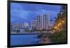 USA, Hawaii, Oahu, Honolulu, Twilight Waikiki-Rob Tilley-Framed Premium Photographic Print