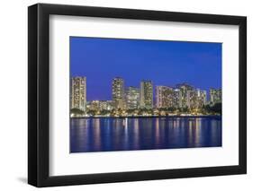 USA, Hawaii, Oahu, Honolulu, Twilight Waikiki-Rob Tilley-Framed Photographic Print