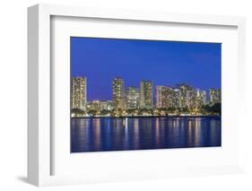 USA, Hawaii, Oahu, Honolulu, Twilight Waikiki-Rob Tilley-Framed Photographic Print