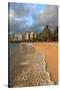 Usa, Hawaii, Oahu, Honolulu, Waikiki Beach and Skyline-Michele Falzone-Stretched Canvas