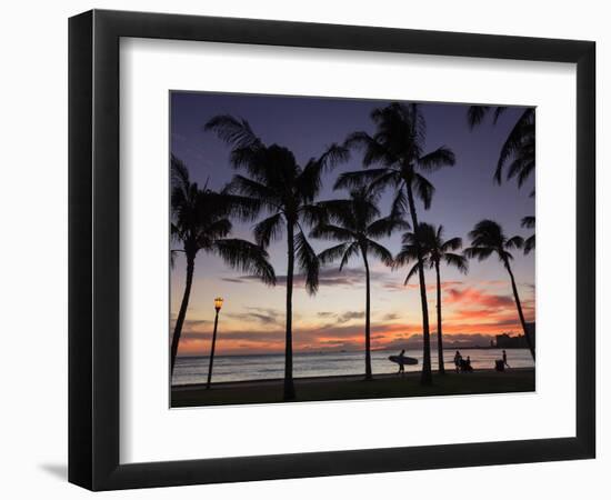 USA, Hawaii, Oahu, Honolulu, Waikiki Beach, Kapiolani Park-Michele Falzone-Framed Photographic Print