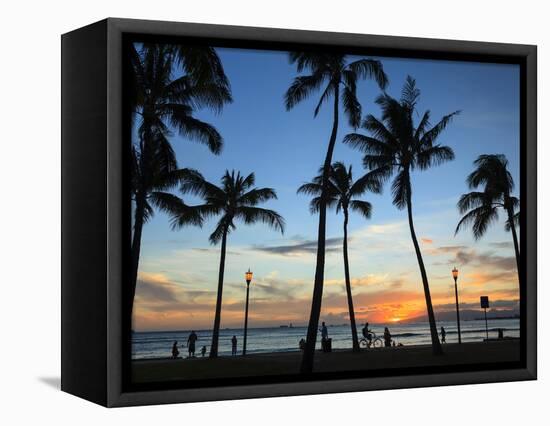 USA, Hawaii, Oahu, Honolulu, Waikiki Beach, Kapiolani Park-Michele Falzone-Framed Stretched Canvas