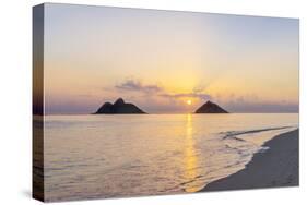 USA, Hawaii, Oahu, Lanikai Beach Sunrise-Rob Tilley-Stretched Canvas