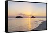 USA, Hawaii, Oahu, Lanikai Beach Sunrise-Rob Tilley-Framed Stretched Canvas