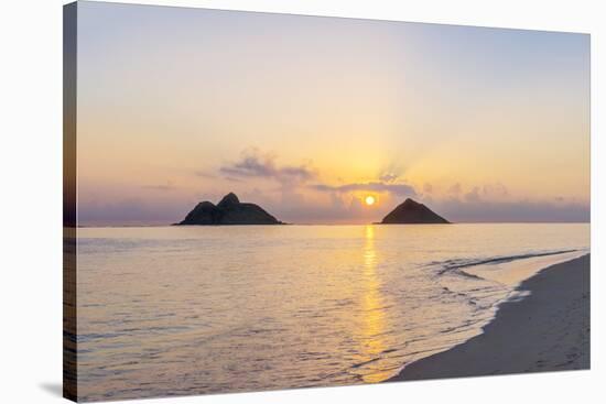 USA, Hawaii, Oahu, Lanikai Beach Sunrise-Rob Tilley-Stretched Canvas