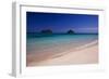 USA, Hawaii, Oahu, Lanikai Twin Mokulua Islands with Blue Water-Terry Eggers-Framed Photographic Print