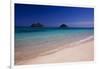 USA, Hawaii, Oahu, Lanikai Twin Mokulua Islands with Blue Water-Terry Eggers-Framed Photographic Print