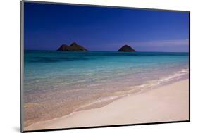 USA, Hawaii, Oahu, Lanikai Twin Mokulua Islands with Blue Water-Terry Eggers-Mounted Photographic Print