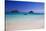 USA, Hawaii, Oahu, Sail Boat at Anchor in Blue Water with Swimmer-Terry Eggers-Stretched Canvas