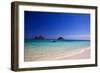 USA, Hawaii, Oahu, Sail Boat at Anchor in Blue Water with Swimmer-Terry Eggers-Framed Photographic Print