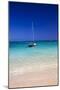 USA, Hawaii, Oahu, Sail Boat at Anchor in Blue Water with Swimmer-Terry Eggers-Mounted Photographic Print