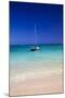 USA, Hawaii, Oahu, Sail Boat at Anchor in Blue Water with Swimmer-Terry Eggers-Mounted Photographic Print