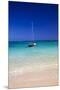 USA, Hawaii, Oahu, Sail Boat at Anchor in Blue Water with Swimmer-Terry Eggers-Mounted Premium Photographic Print