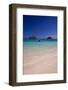 USA, Hawaii, Oahu, Sail Boat at Anchor in Blue Water with Swimmer-Terry Eggers-Framed Photographic Print