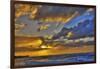 USA, Hawaii, Oahu, Sun Setting over the Pacific Ocean-Terry Eggers-Framed Photographic Print