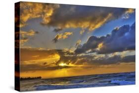 USA, Hawaii, Oahu, Sun Setting over the Pacific Ocean-Terry Eggers-Stretched Canvas