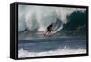 USA, Hawaii, Oahu, Surfers in Action at the Pipeline-Terry Eggers-Framed Stretched Canvas