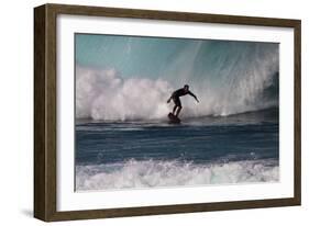 USA, Hawaii, Oahu, Surfers in Action at the Pipeline-Terry Eggers-Framed Photographic Print