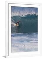 USA, Hawaii, Oahu, Surfers in Action at the Pipeline-Terry Eggers-Framed Photographic Print