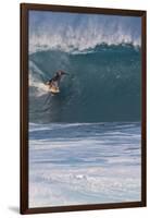 USA, Hawaii, Oahu, Surfers in Action at the Pipeline-Terry Eggers-Framed Premium Photographic Print