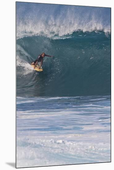 USA, Hawaii, Oahu, Surfers in Action at the Pipeline-Terry Eggers-Mounted Premium Photographic Print