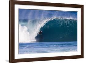 USA, Hawaii, Oahu, Surfers in Action at the Pipeline-Terry Eggers-Framed Photographic Print