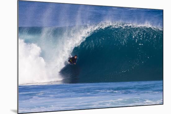 USA, Hawaii, Oahu, Surfers in Action at the Pipeline-Terry Eggers-Mounted Photographic Print