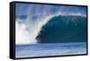 USA, Hawaii, Oahu, Surfers in Action at the Pipeline-Terry Eggers-Framed Stretched Canvas