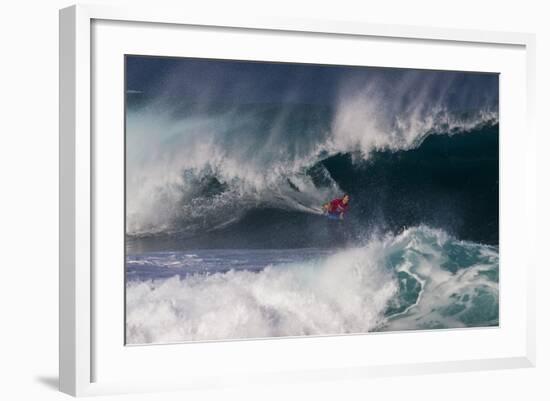 USA, Hawaii, Oahu, Surfers in Action at the Pipeline-Terry Eggers-Framed Photographic Print