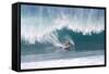 USA, Hawaii, Oahu, Surfers in Action at the Pipeline-Terry Eggers-Framed Stretched Canvas