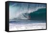 USA, Hawaii, Oahu, Surfers in Action at the Pipeline-Terry Eggers-Framed Stretched Canvas