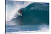 USA, Hawaii, Oahu, Surfers in Action at the Pipeline-Terry Eggers-Stretched Canvas