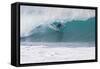 USA, Hawaii, Oahu, Surfers in Action at the Pipeline-Terry Eggers-Framed Stretched Canvas