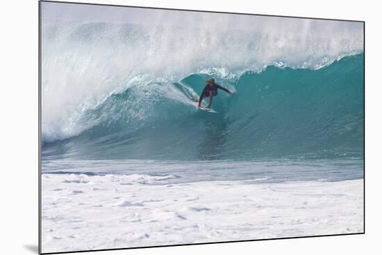 USA, Hawaii, Oahu, Surfers in Action at the Pipeline-Terry Eggers-Mounted Photographic Print