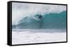 USA, Hawaii, Oahu, Surfers in Action at the Pipeline-Terry Eggers-Framed Stretched Canvas