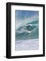 USA, Hawaii, Oahu, Surfers in Action at the Pipeline-Terry Eggers-Framed Photographic Print