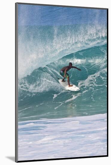 USA, Hawaii, Oahu, Surfers in Action at the Pipeline-Terry Eggers-Mounted Photographic Print