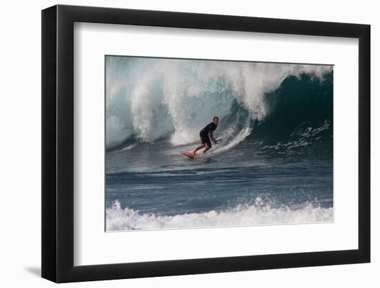 USA, Hawaii, Oahu, Surfers in Action at the Pipeline-Terry Eggers-Framed Photographic Print