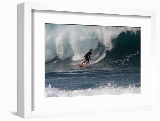 USA, Hawaii, Oahu, Surfers in Action at the Pipeline-Terry Eggers-Framed Photographic Print