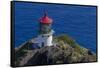 USA, Hawaii, Oahu, Waimanalo. U.S. Coast Guard Makapuu Point Light-Charles Crust-Framed Stretched Canvas