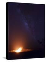 USA, Hawaii, the Big Island, Hawaii Volcanoes National Park, Halema'uma'u Crater and Milky Way-Michele Falzone-Stretched Canvas