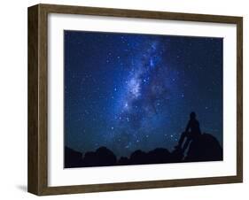 USA, Hawaii, the Big Island, Milky Way from Mauna Kea Observatory (4200m)-Michele Falzone-Framed Photographic Print