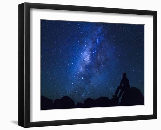 USA, Hawaii, the Big Island, Milky Way from Mauna Kea Observatory (4200m)-Michele Falzone-Framed Photographic Print