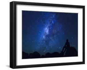 USA, Hawaii, the Big Island, Milky Way from Mauna Kea Observatory (4200m)-Michele Falzone-Framed Photographic Print