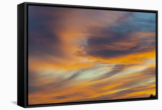 USA, Idaho. Backlit Cirrus Clouds can make a magnificent sunset.-Howie Garber-Framed Stretched Canvas