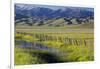 USA, Idaho, Fairfield, Camas Prairie, Creek and fence in the Camas Prairie-Terry Eggers-Framed Photographic Print