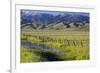 USA, Idaho, Fairfield, Camas Prairie, Creek and fence in the Camas Prairie-Terry Eggers-Framed Premium Photographic Print