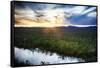 USA, Idaho, Fairfield, Camas Prairie, Sunset in the Camas Prairie-Terry Eggers-Framed Stretched Canvas