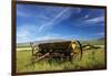 USA, Idaho, Fairfield, Horse Drawn Hay Rake in Field-Terry Eggers-Framed Photographic Print