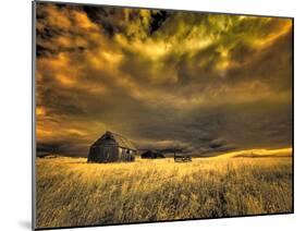 USA, Idaho, Liberty, Infrared of old cabin near Liberty-Terry Eggers-Mounted Photographic Print